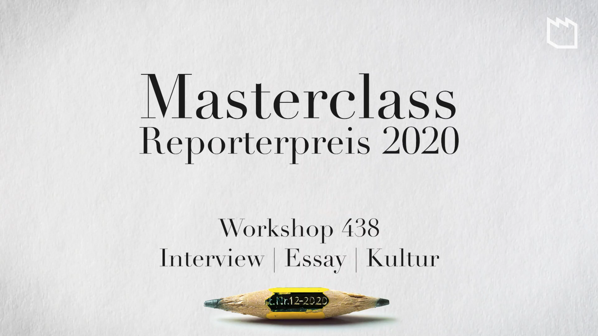 Masterclass Reporterpreis: Interview | Essay | Kultur Workshop 438